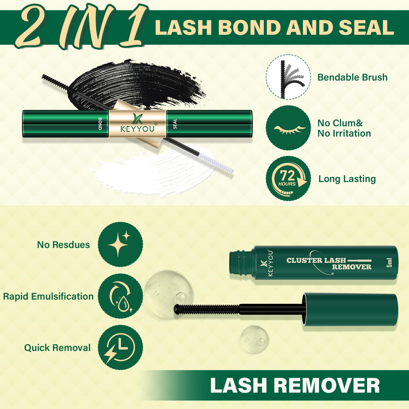 KEYYOU LASH precision tweezers placing manga clusters precisely