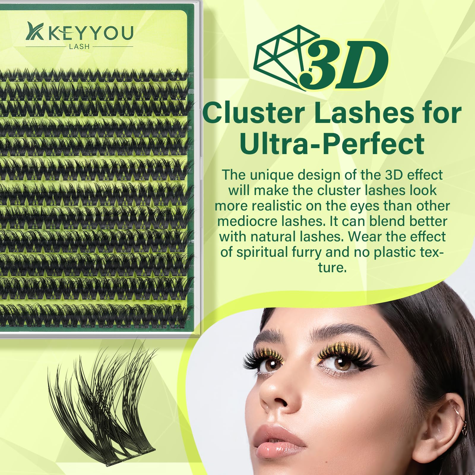 KEYYOU 144pcs box displayed for ample DIY lash looks.