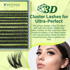 KEYYOU 144pcs box displayed for ample DIY lash looks.