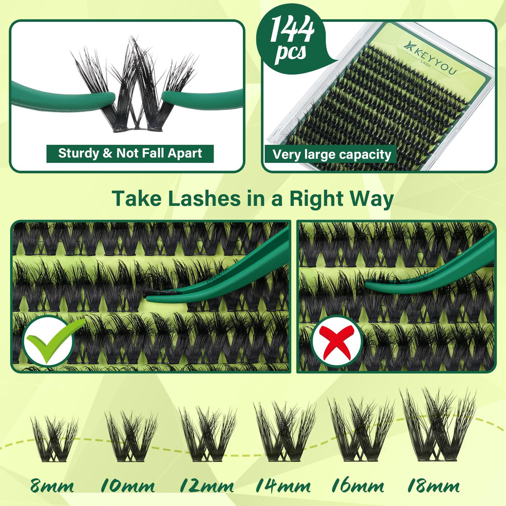 KEYYOU Lashes with 8-18mm mix lengths offering versatile styling options.