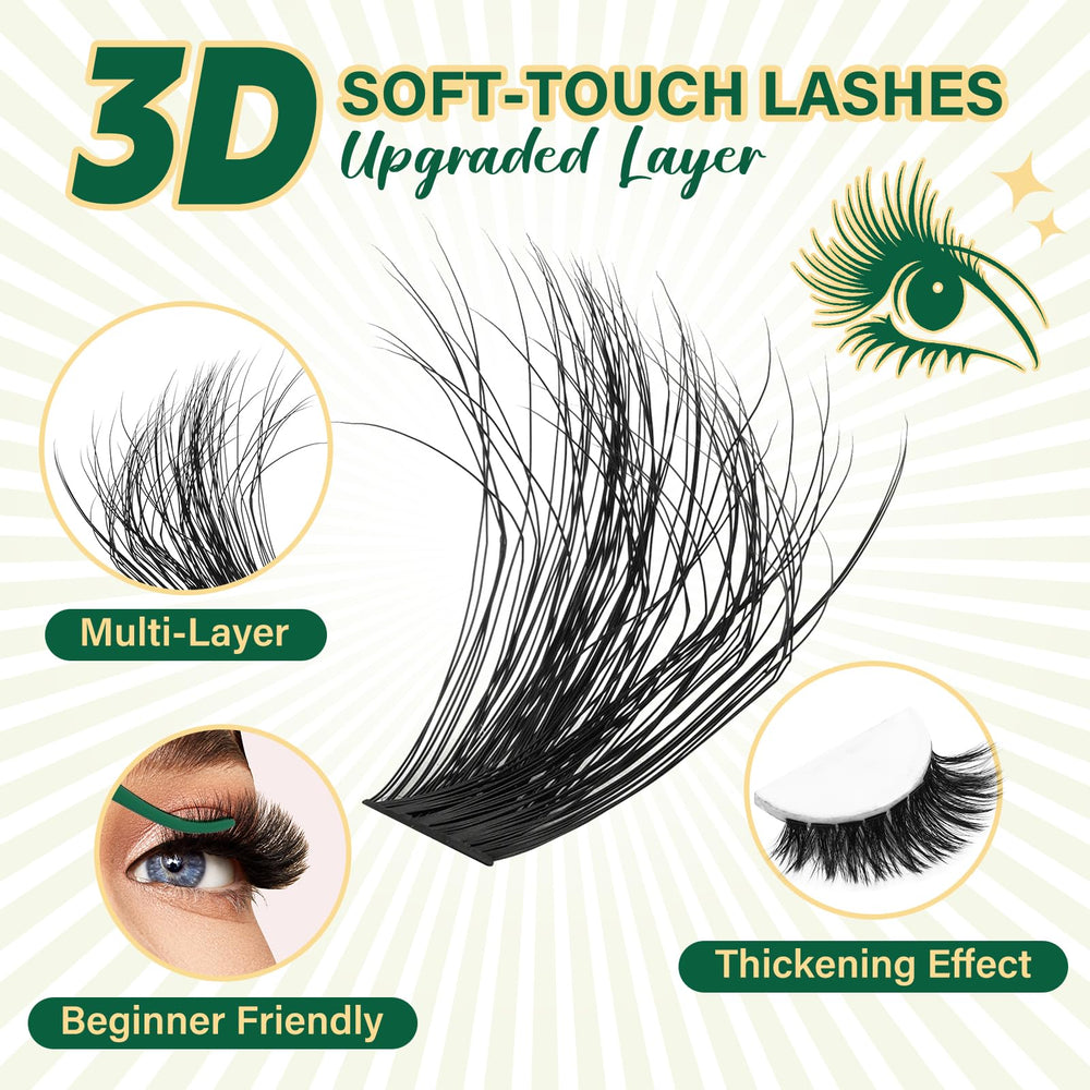 Application process of KEYYOU Lash Clusters for flawless results.