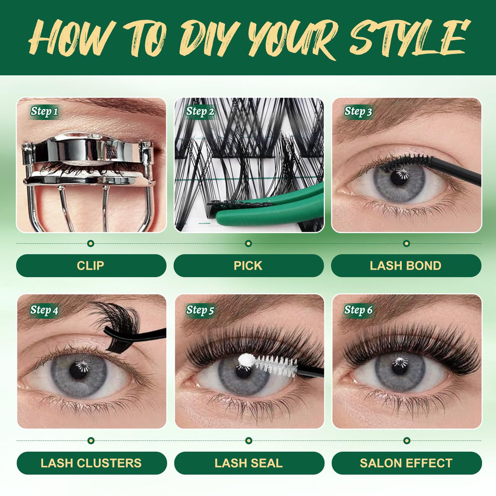 KEYYOU lash clusters at-home DIY kit enabling fast at-home lash creation.