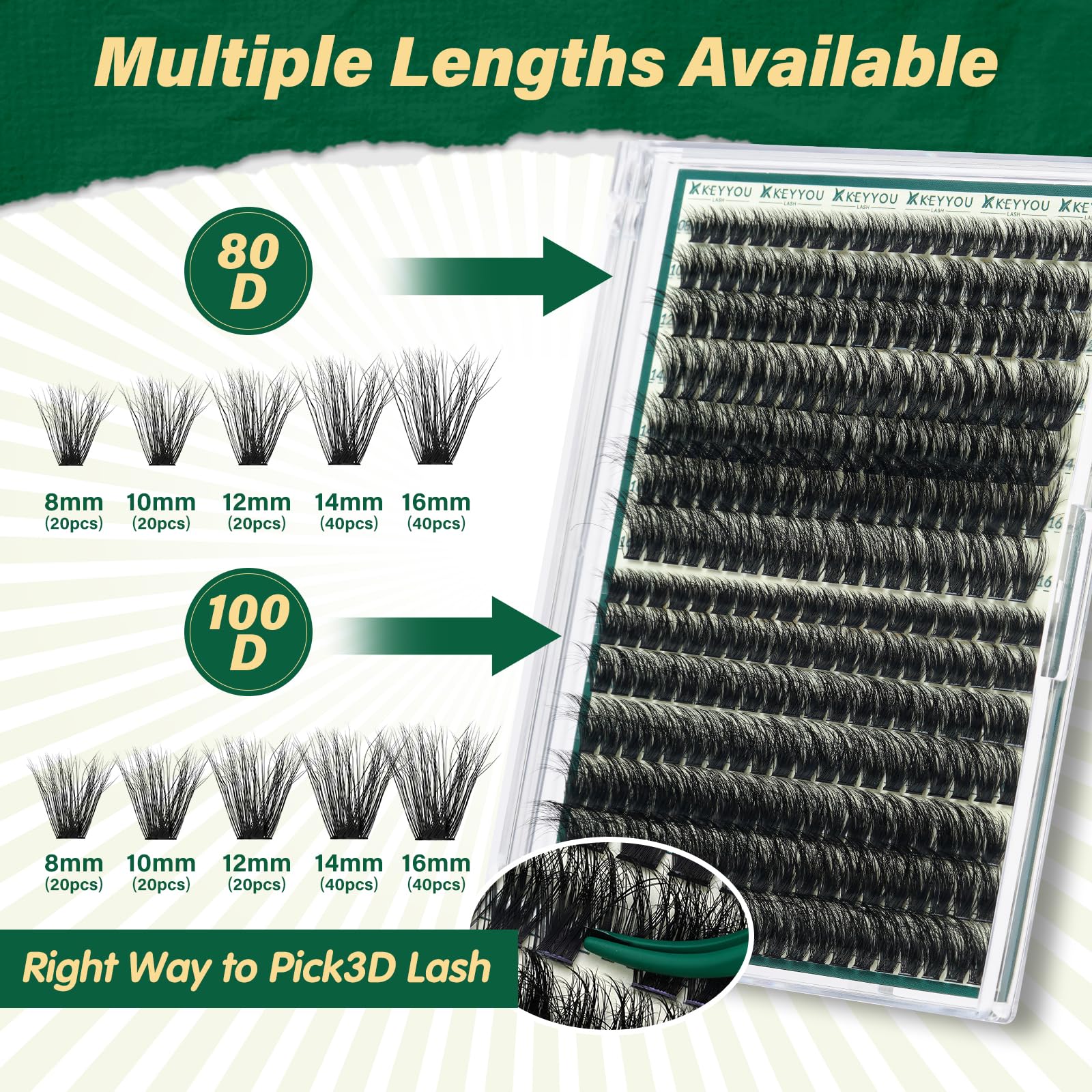 Complete KEYYOU DIY Lash Clusters Kit for personal beauty enhancements.