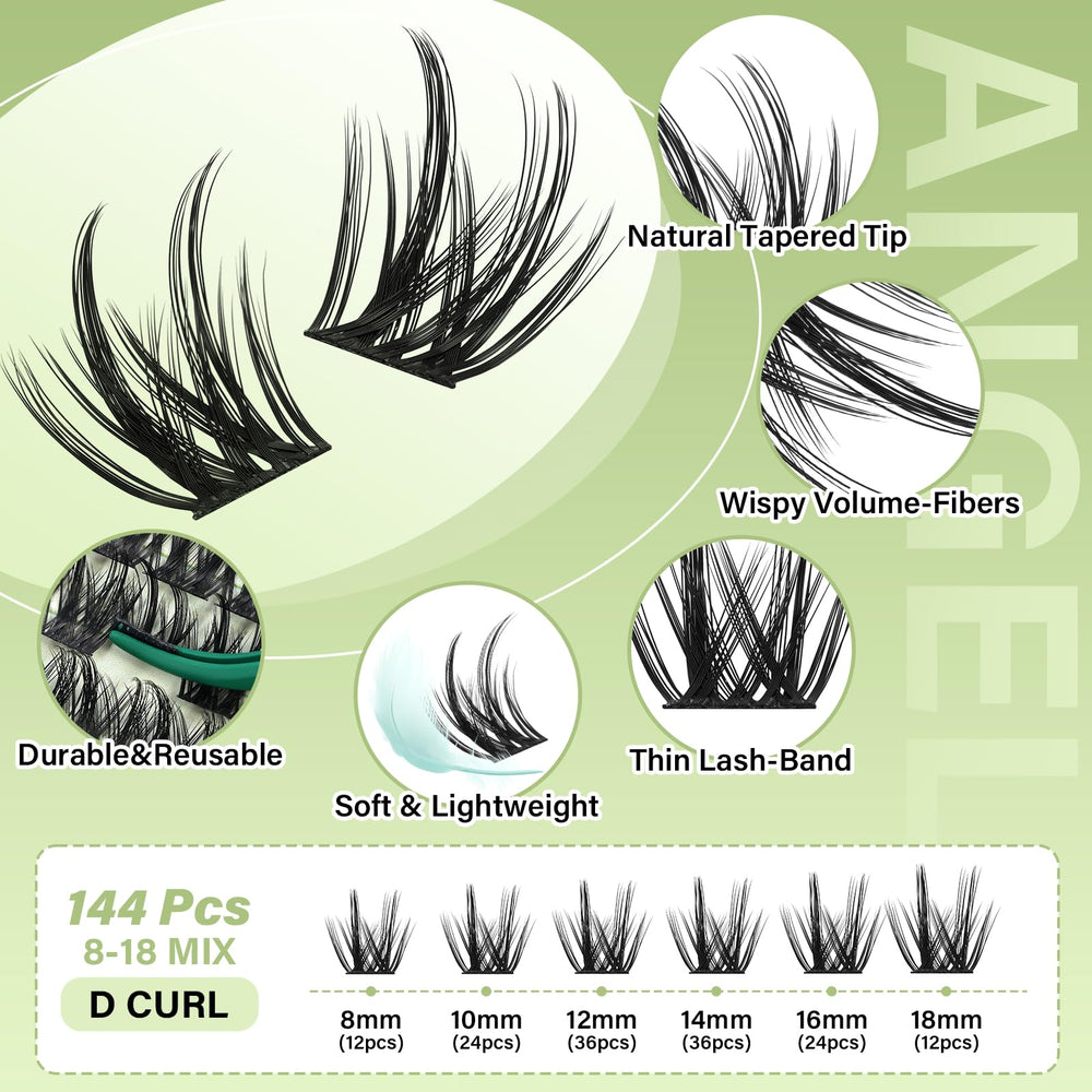 KEYYOU LASH D curl Angel lashes show curling effect for volume