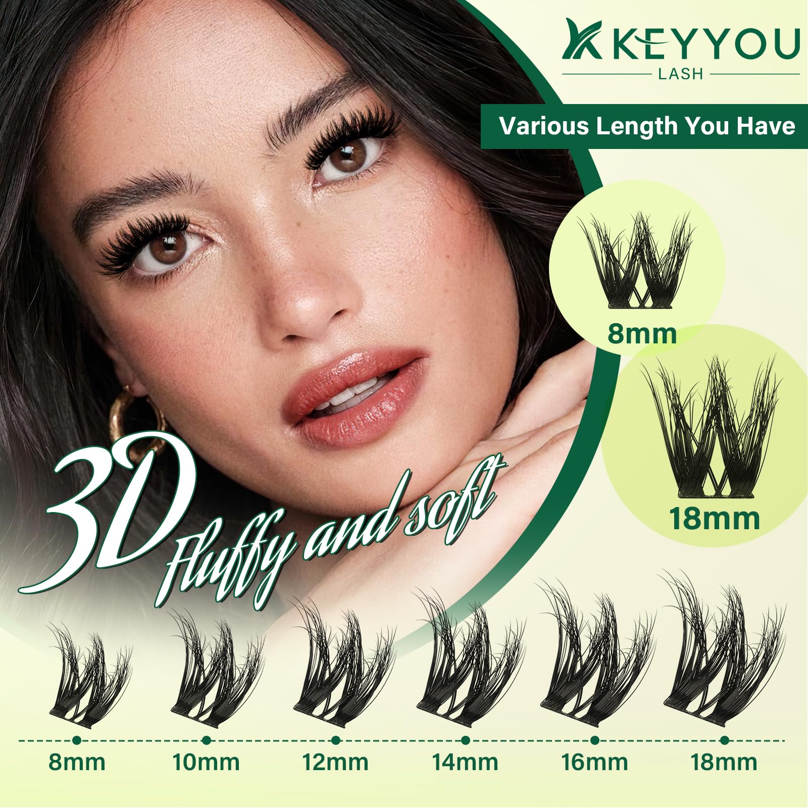 KEYYOU LASH DIY application tweezers help precise placement with minimal glue mess.