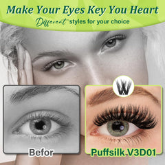 KEYYOU Lash Extension Kit 3D volume lashes for natural fullness and depth