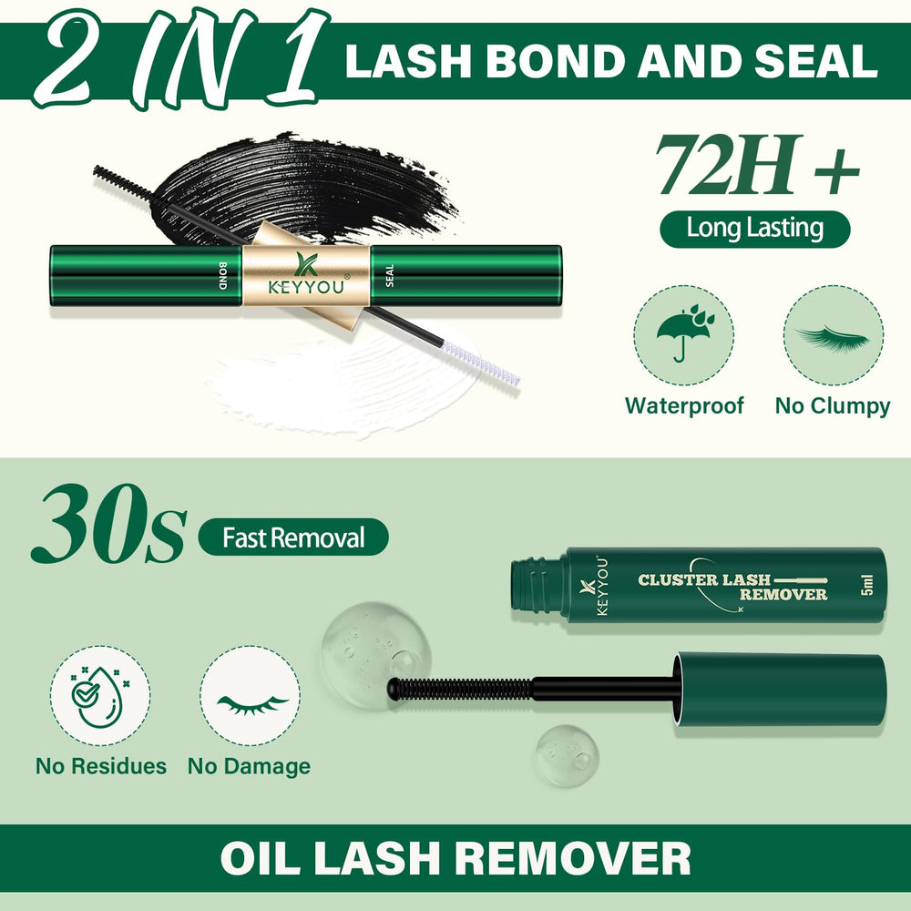 KEYYOU dual-ended brush for precise lash application and grooming