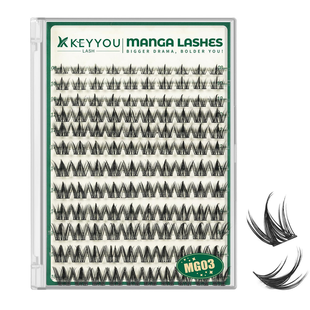 KEYYOU LASH manga lash clusters with soft band deliver lightweight comfort for all-day wear.