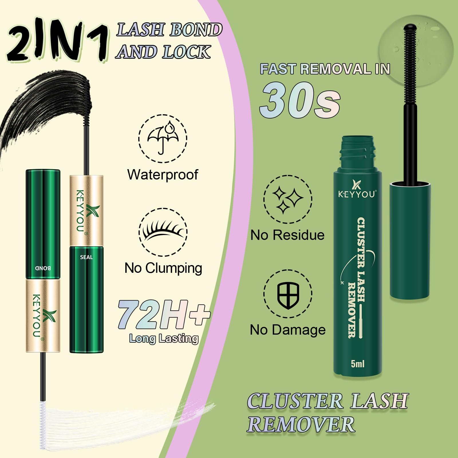 KEYYOU LASH Precision tweezers designed for precise placement during at-home lash application.