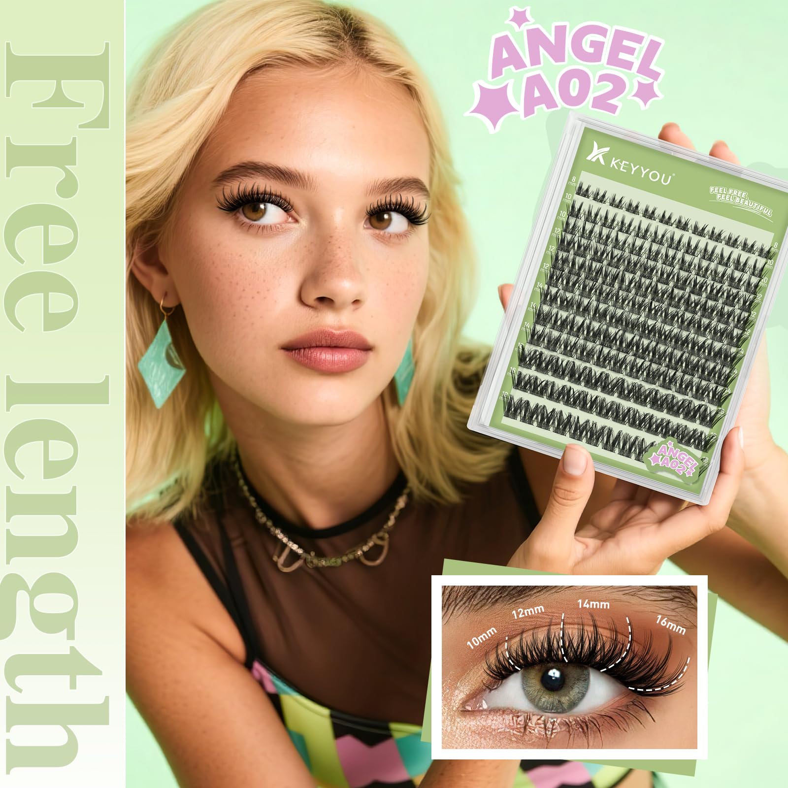 KEYYOU LASH Wispy Angel lash bundle for voluminous finish