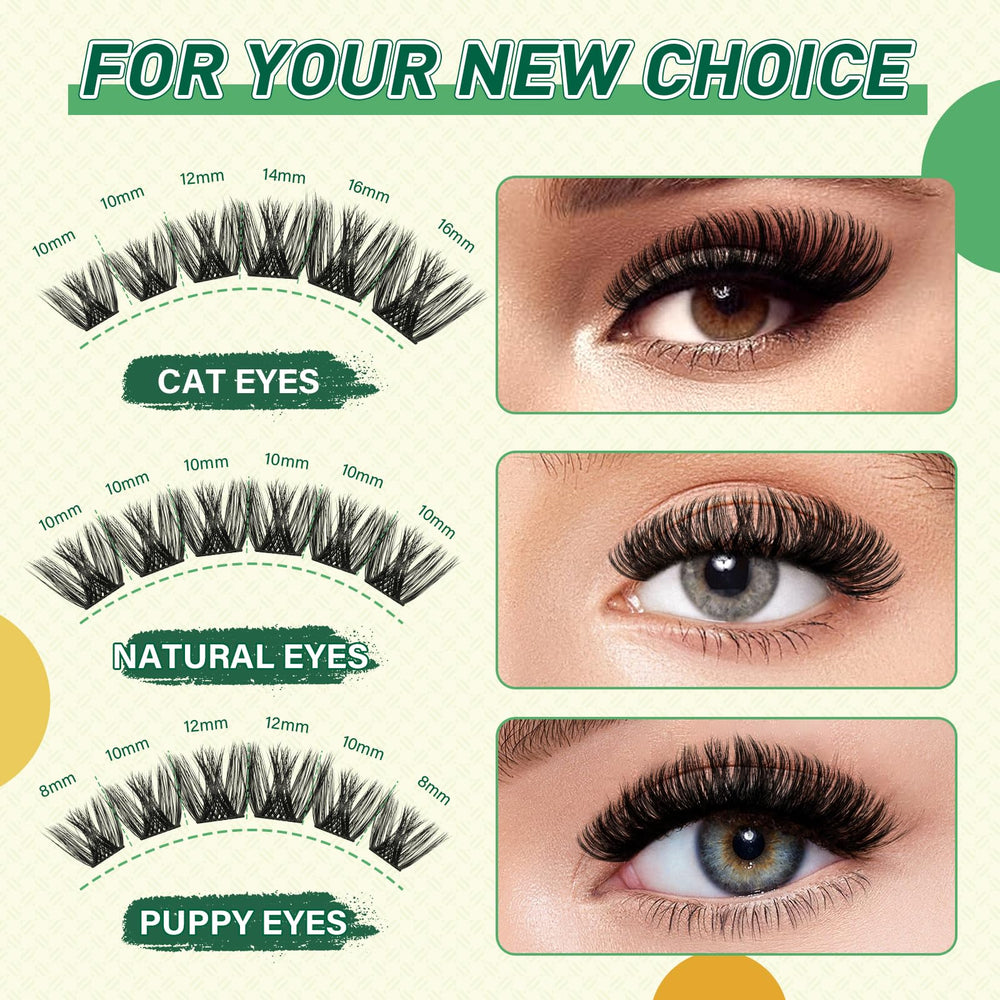 KEYYOU Y02 kit dense cluster lashes arrangement highlights varied lengths for custom styles