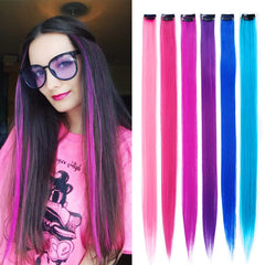 KGBFASS pink clip-in hair extensions for vibrant color accents
