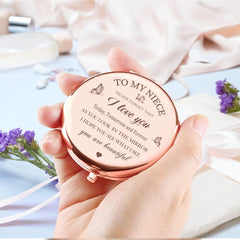 KGKAIMIZL double-sides rose-gold mirror for versatile makeup checks