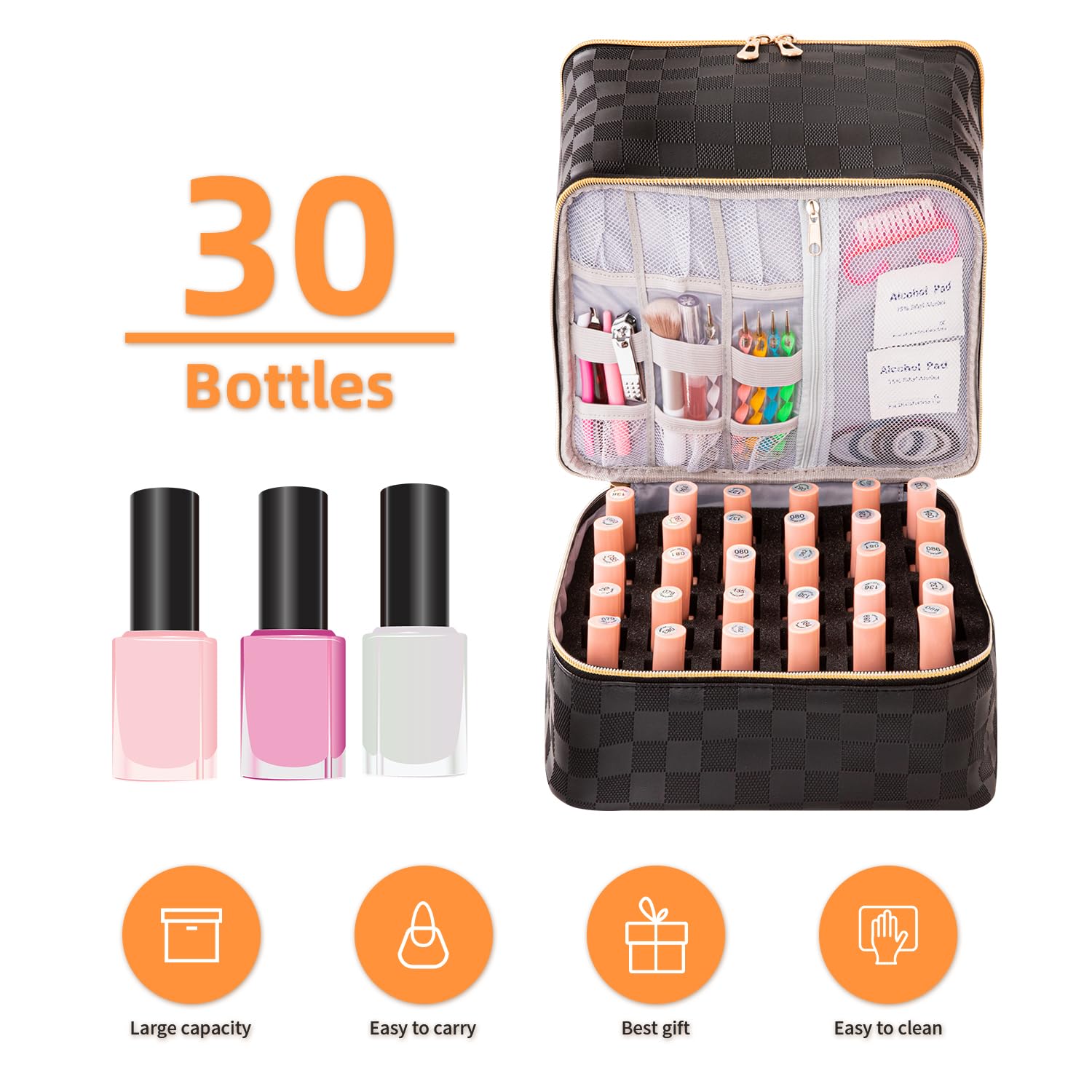 KGMCARE double-layer nail dryer case protects bottles during transport