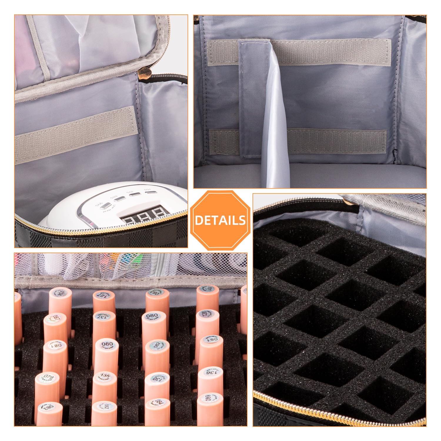 KGMCARE bottle compartments hold up to 30 bottles securely
