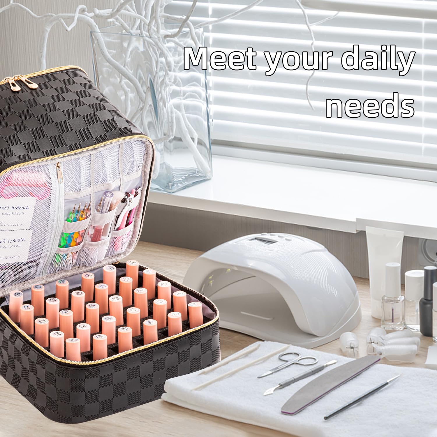 KGMCARE travel-ready nail kit bag keeps tools organized anywhere