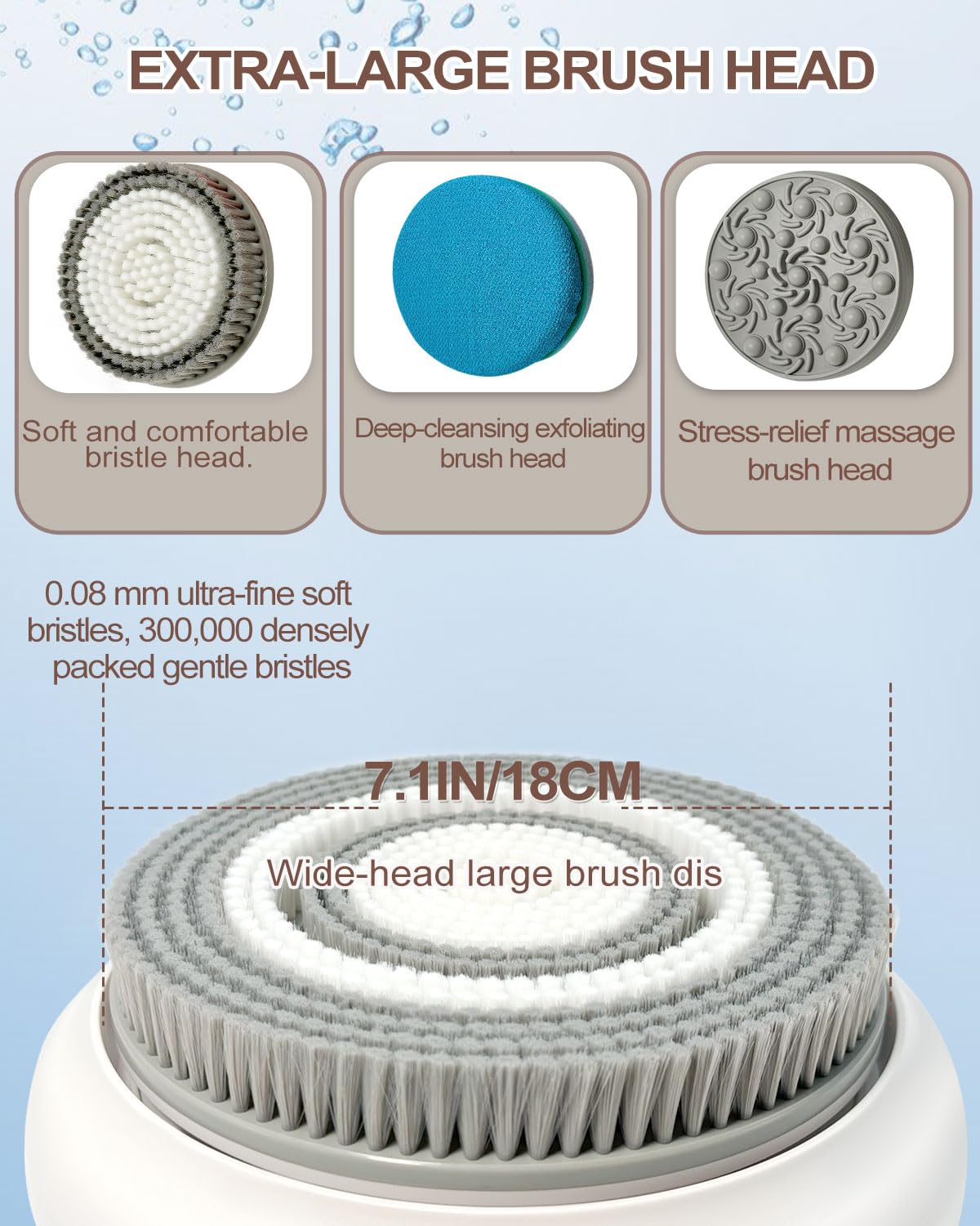 KGV Electric Shower Brush detachable brush heads personalized exfoliation for different skin needs