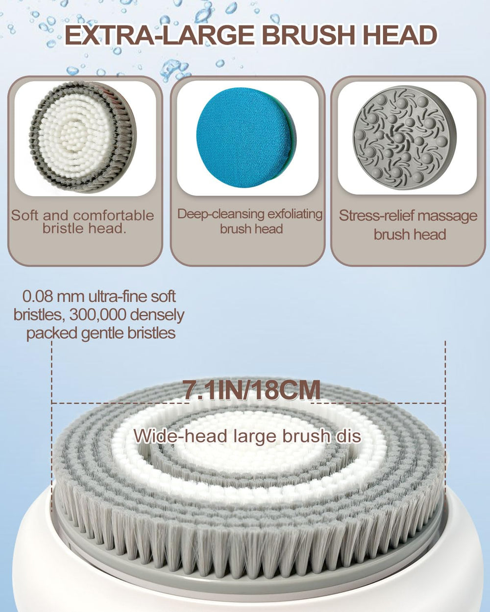 KGV Electric Shower Brush detachable brush heads personalized exfoliation for different skin needs