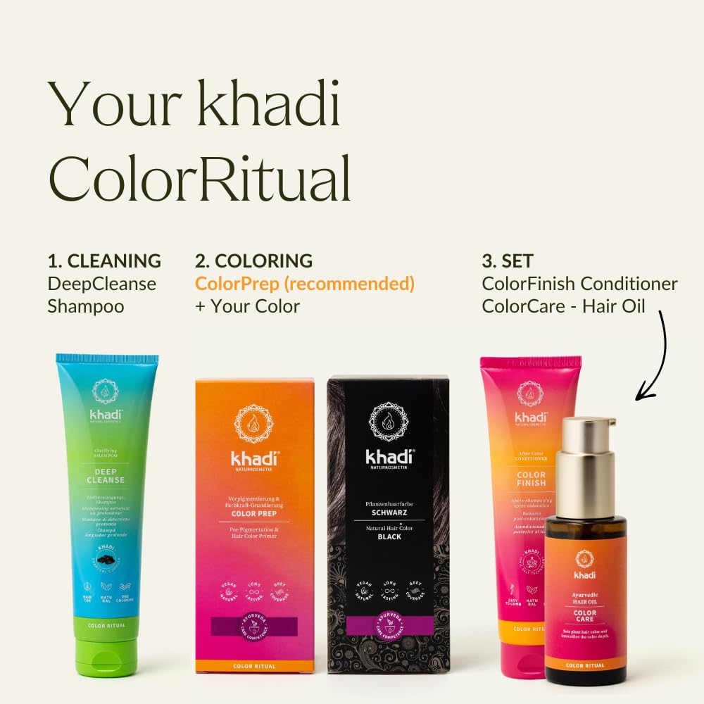 khadi BLACK Ayurvedic herbs ground into paste for even color release