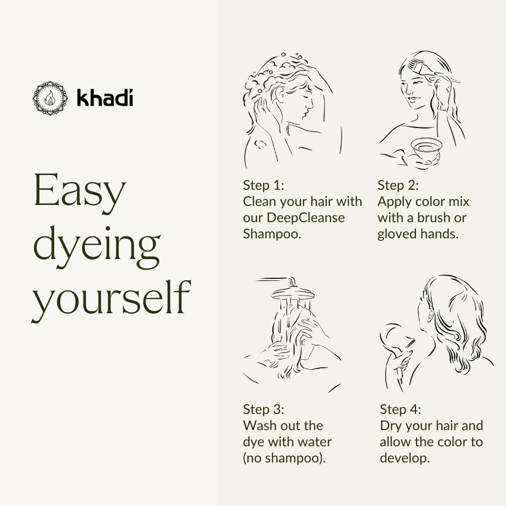khadi BLACK before-after shot reveals deep black shade progression