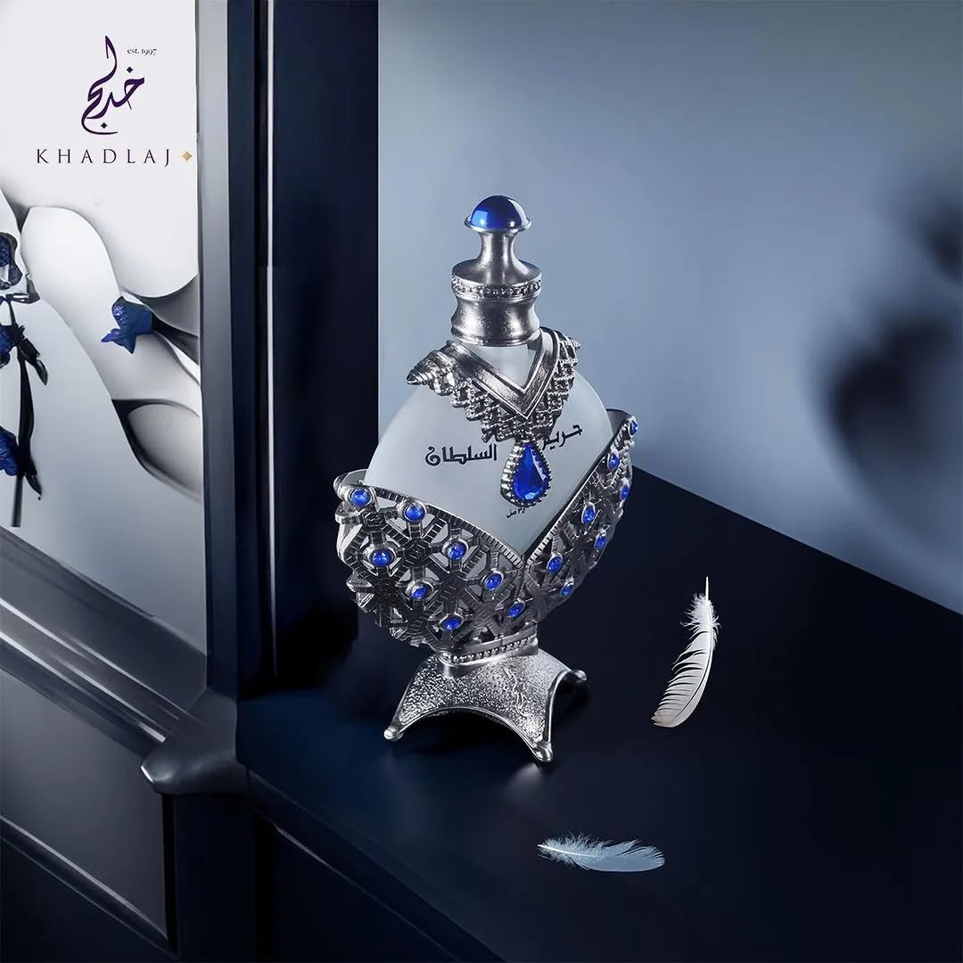 Khadlaj Hareem Al Sultan Blue amber-toned base emphasizes lasting warmth and depth