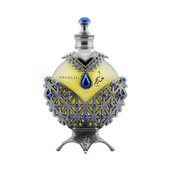 Khadlaj Hareem Al Sultan Blue bottle angled view showing premium design for display