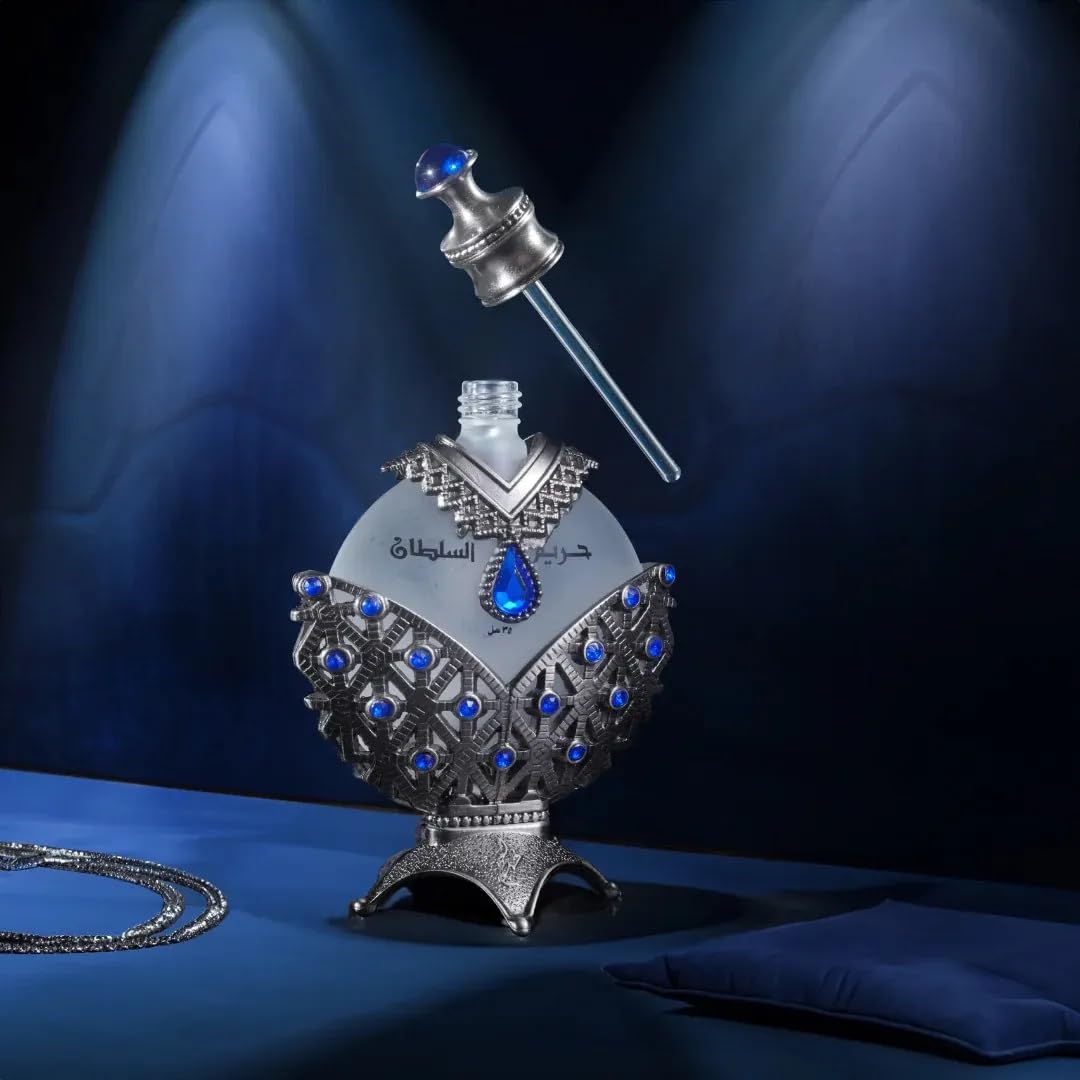Khadlaj Hareem Al Sultan Blue on-skin application suggests subtle daily wear