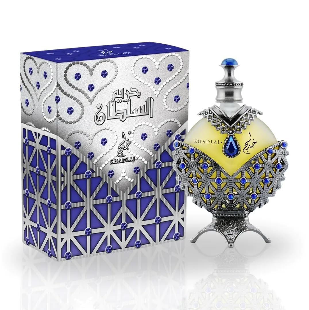 Khadlaj Hareem Al Sultan Blue shelf display signals versatile unisex fragrance