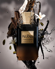 Khadlaj Island Vanilla Dunes Extrait packaging—elegant box ideal for gifting.