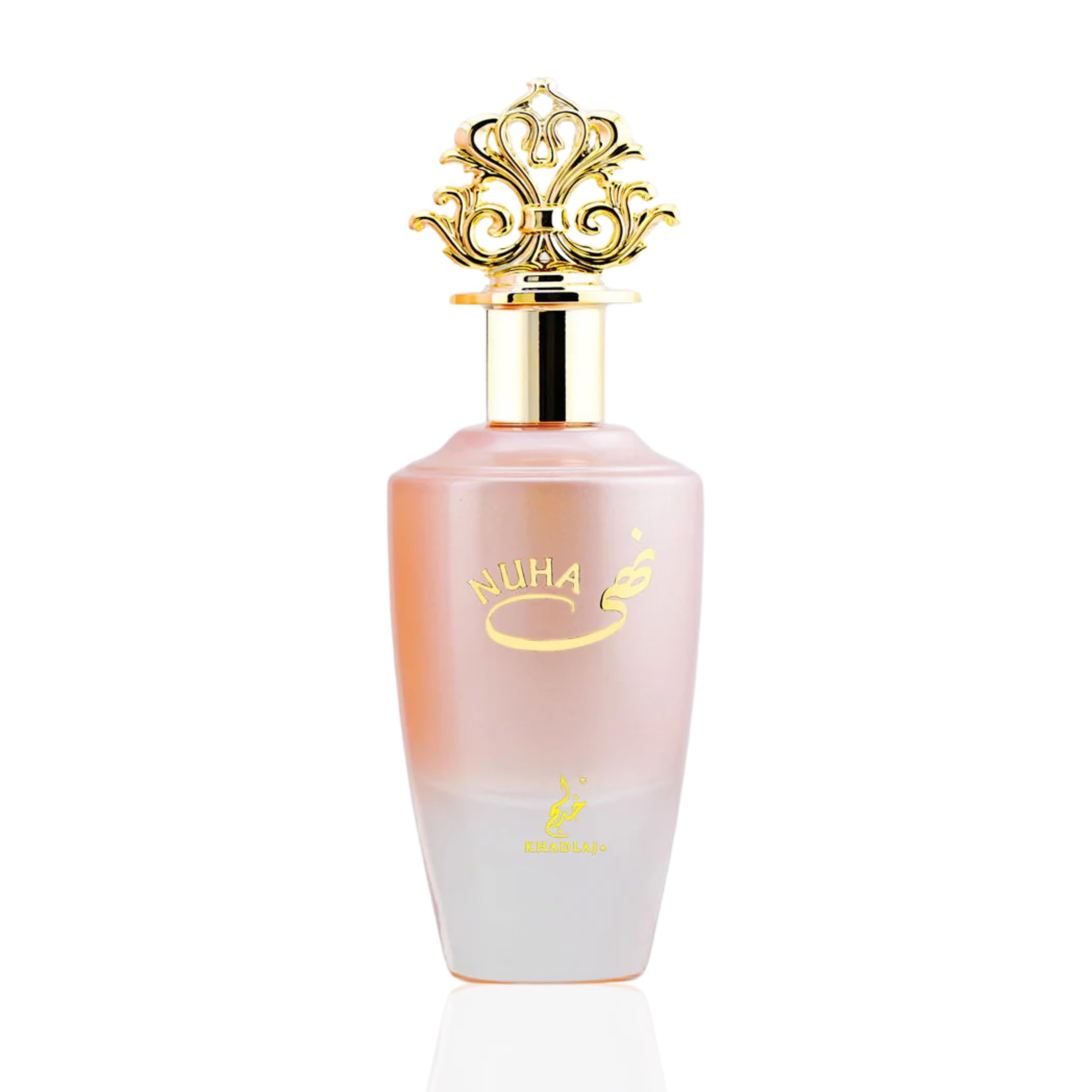 Khadlaj Nuha base notes sandalwood and vanilla add warmth and lasting charm.