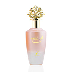 Khadlaj Nuha base notes sandalwood and vanilla add warmth and lasting charm.