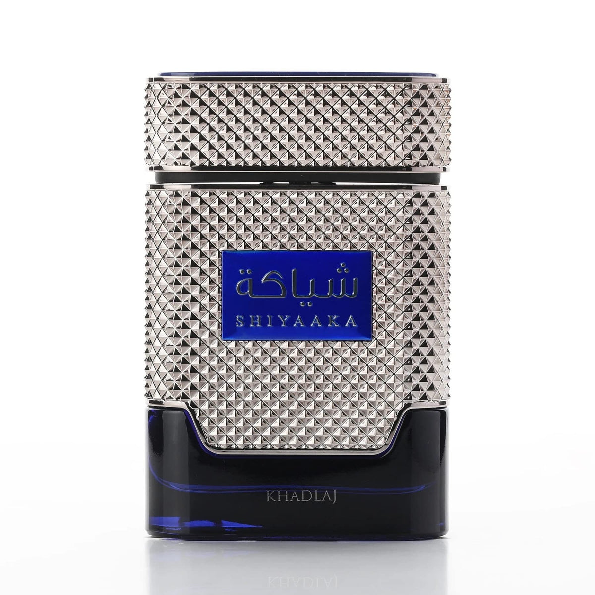 KHADLAJ SHIYAAKA BLUE bottle close-up for confident daily wear.