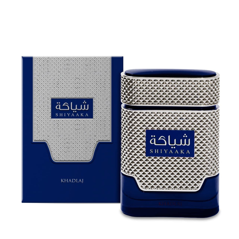KHADLAJ SHIYAAKA BLUE in hand shows portable everyday fragrance.