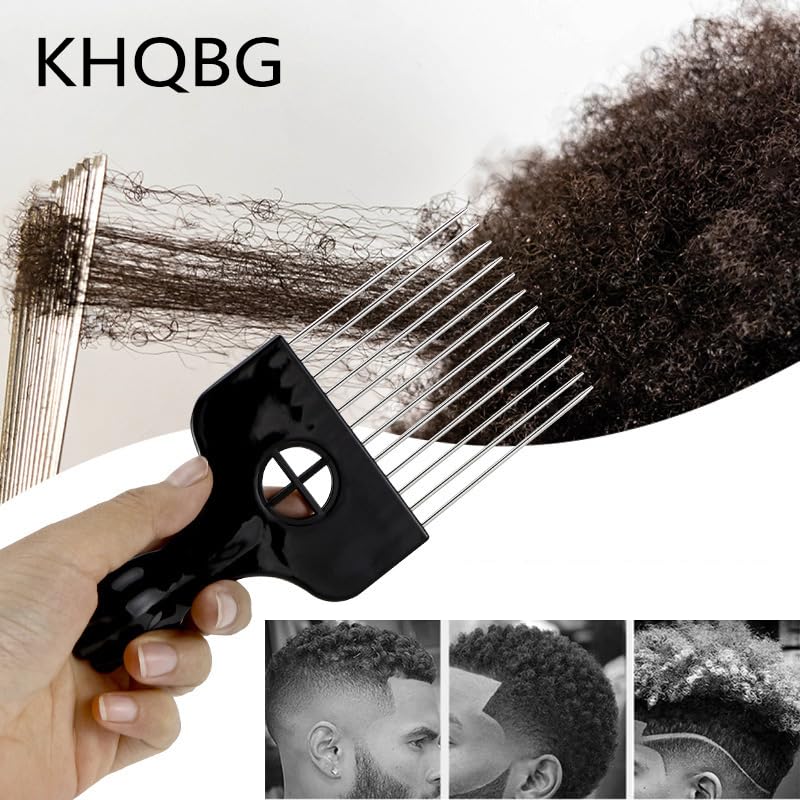 KHQBG Afro pick's metal teeth offer durable, long-lasting styling.