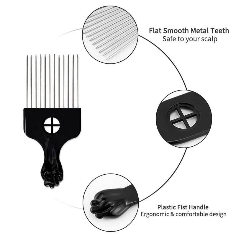 KHQBG Afro pick helps define curls and waves on wigs.