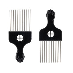 KHQBG Afro pick with fist-shaped handle detangles curls softly.