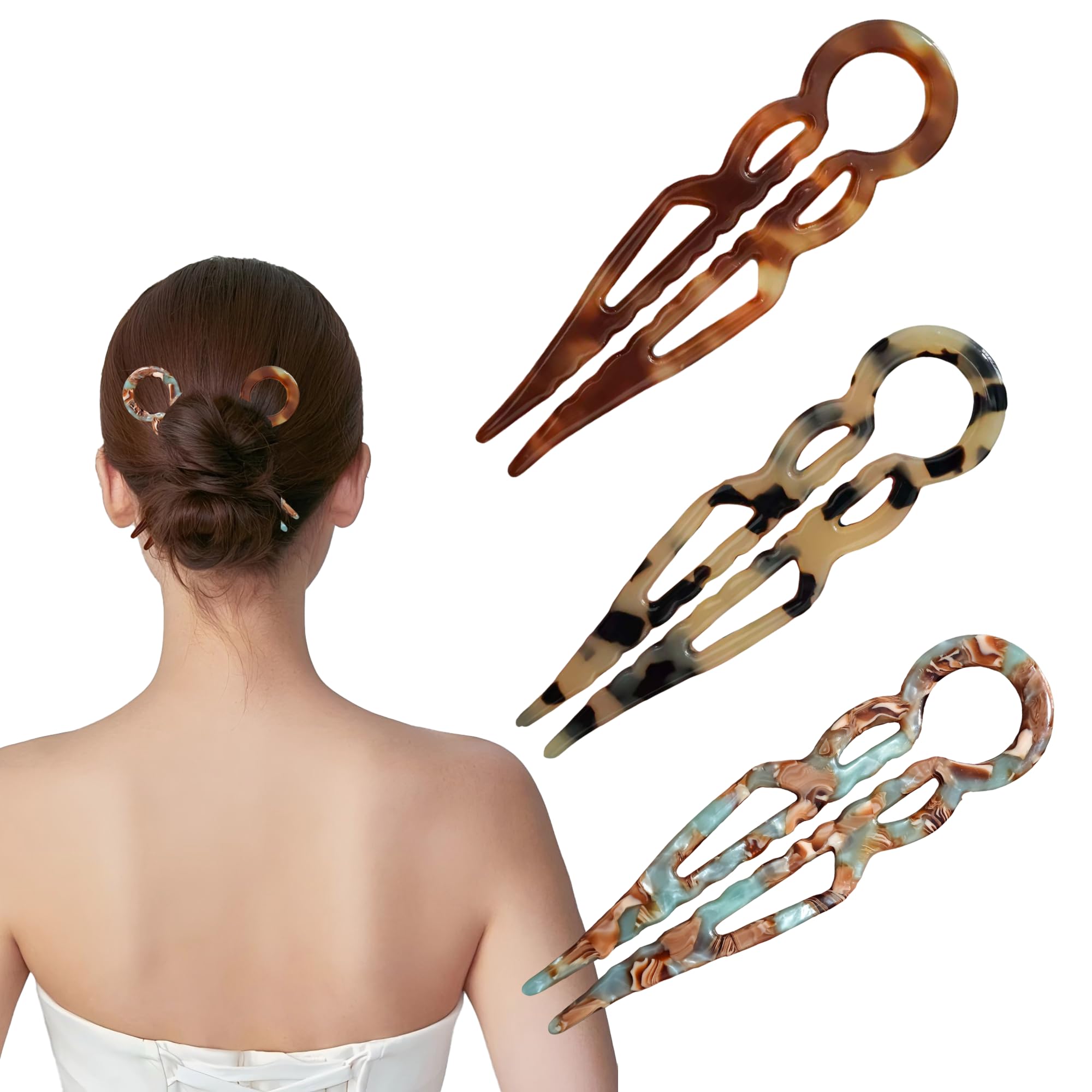 Khwcft Prestige French hair pin acetate closeup highlighting durable material and secure grip