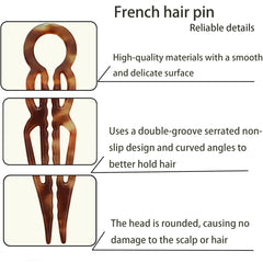 Khwcft Prestige French hair pin anti-slip design ensures secure hold during movement