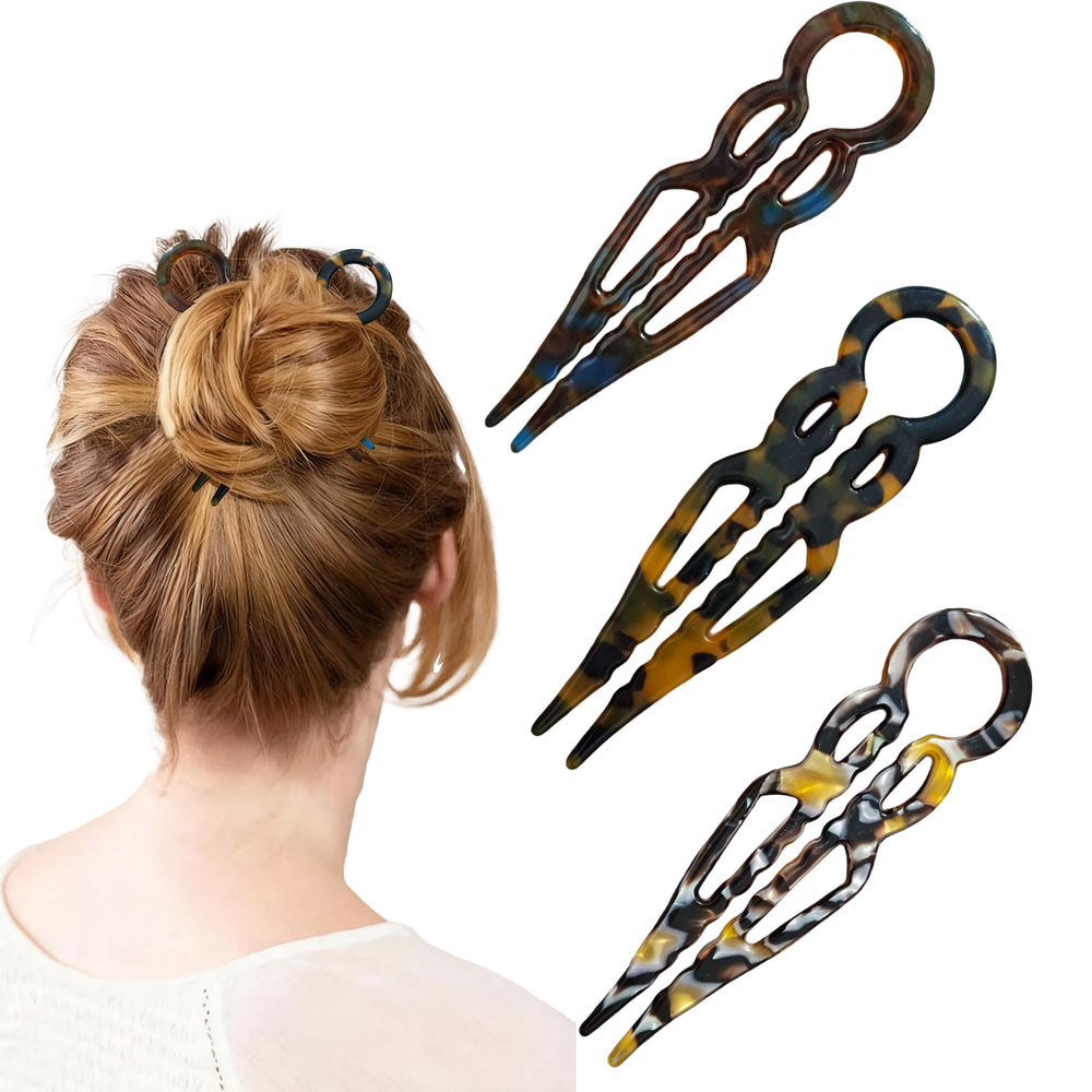 Khwcft Prestige French hair pin dark color closeup with secure locking