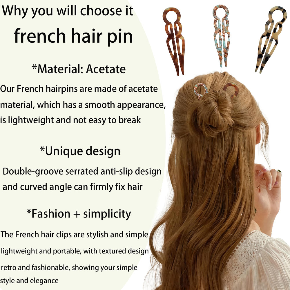 Khwcft Prestige French hair pin leopard texture shows stylish vintage vibe for casual to formal wear