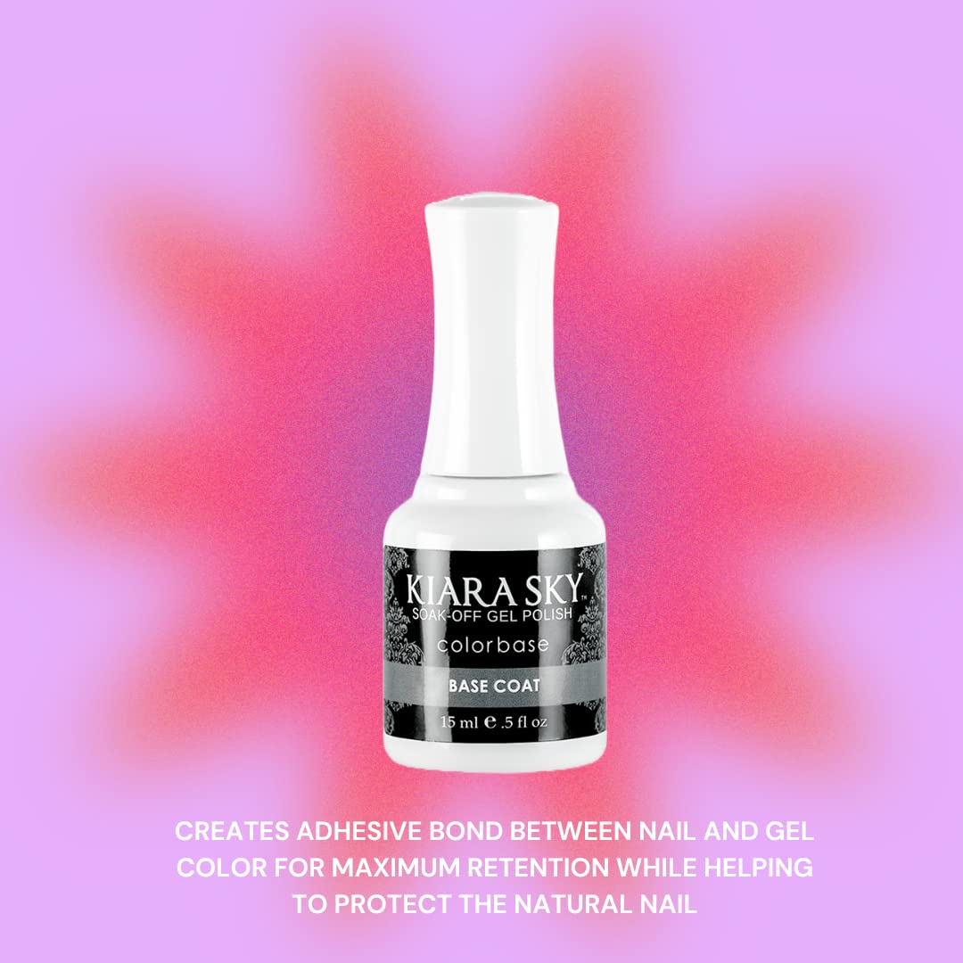 Kiara Sky base coat applied to nail bed for strong adhesion.
