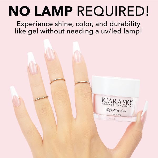 Kiara Sky Base Coat no-lamp-needed scene highlights easy at-home manicure.