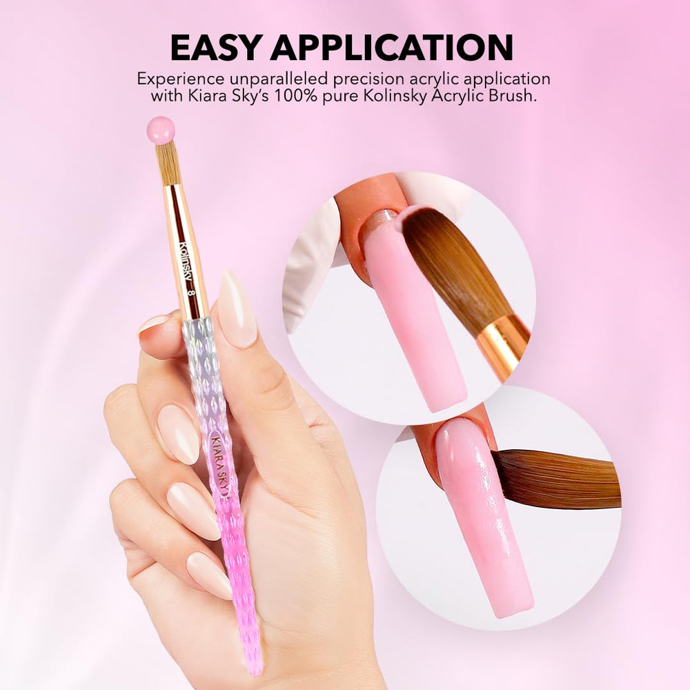 Kiara Sky brush size 10 delivers controlled, smooth acrylic application.