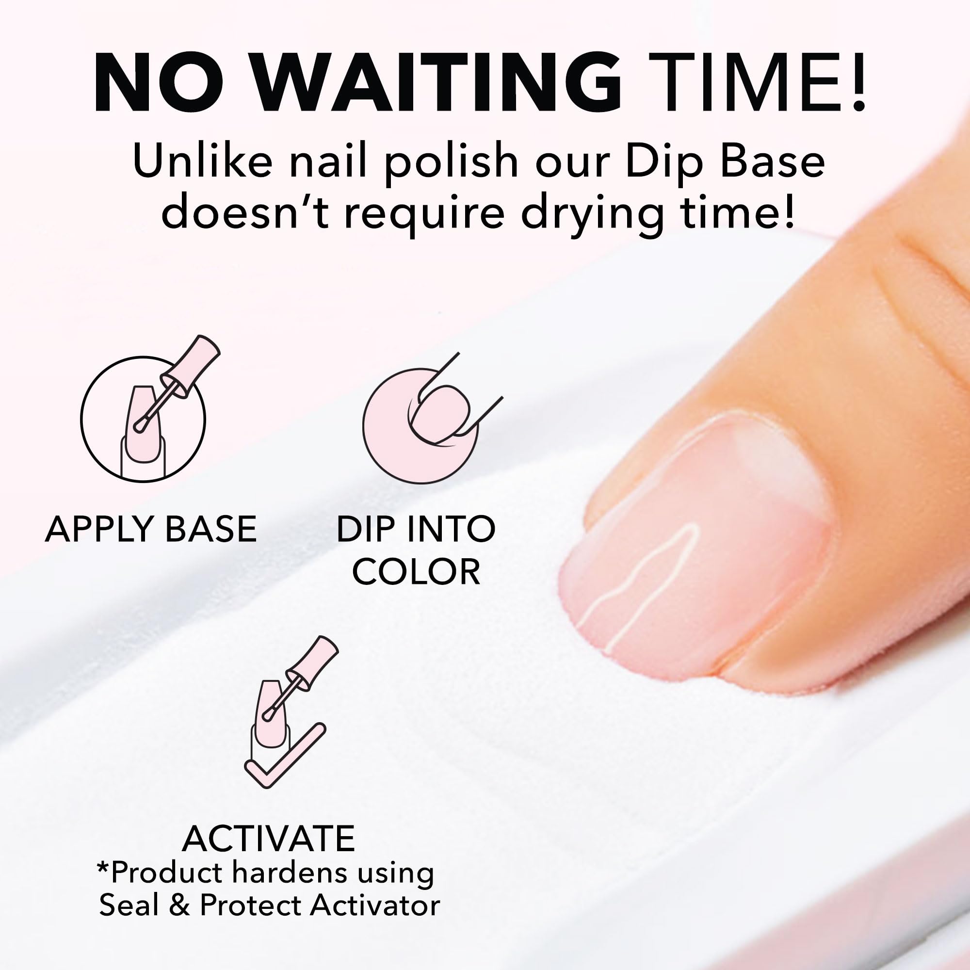Kiara Sky dip powder visual with dried flower encapsulation example.