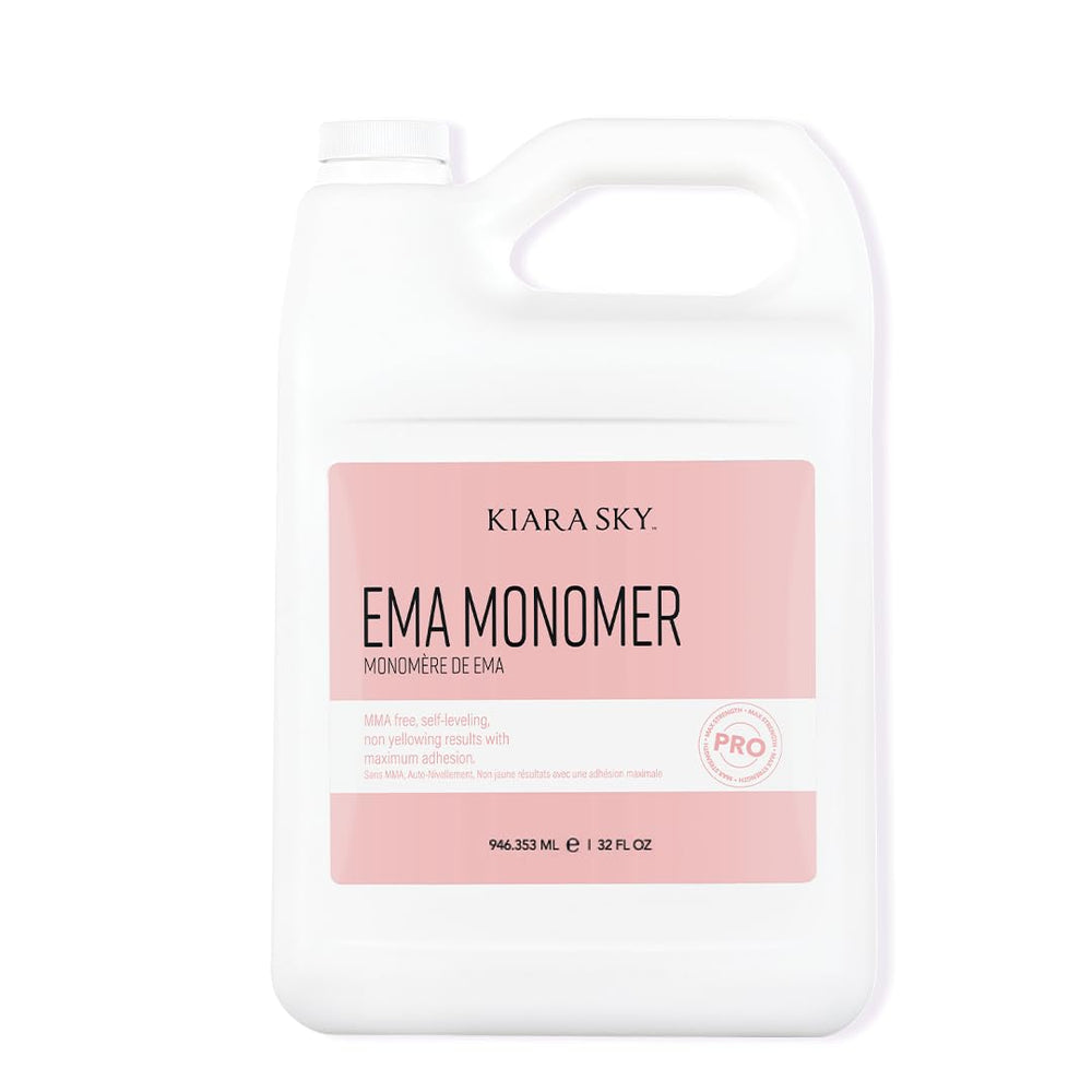 Kiara Sky EMA Monomer 32oz bottle close-up for clear, precise acrylic mixes
