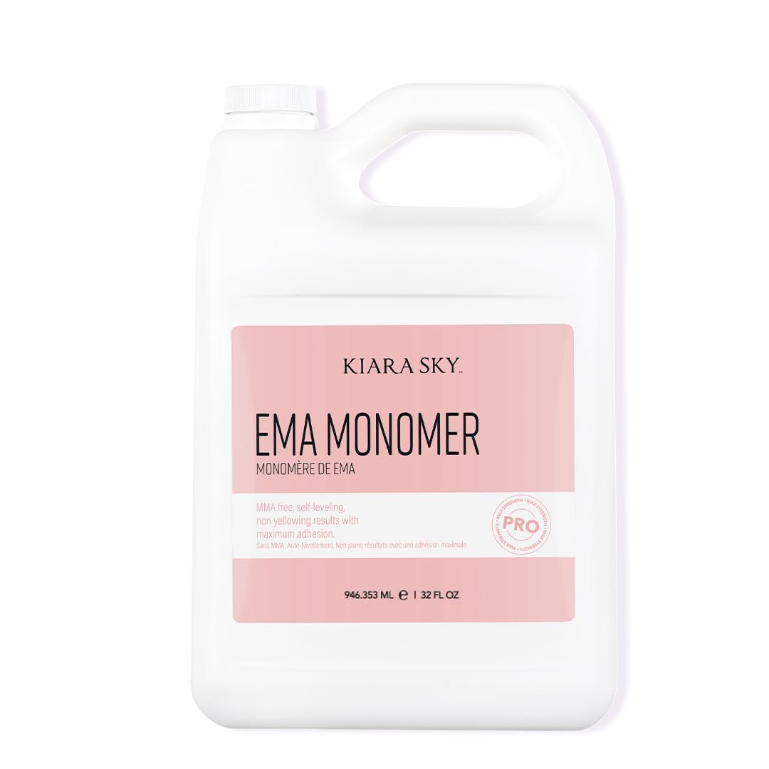 Kiara Sky EMA Monomer 32oz bottle close-up for clear, precise acrylic mixes