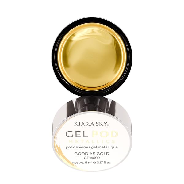 KIARA SKY Gel Paint Pod metallic finish on nails highlights light reflection and deep warmth.