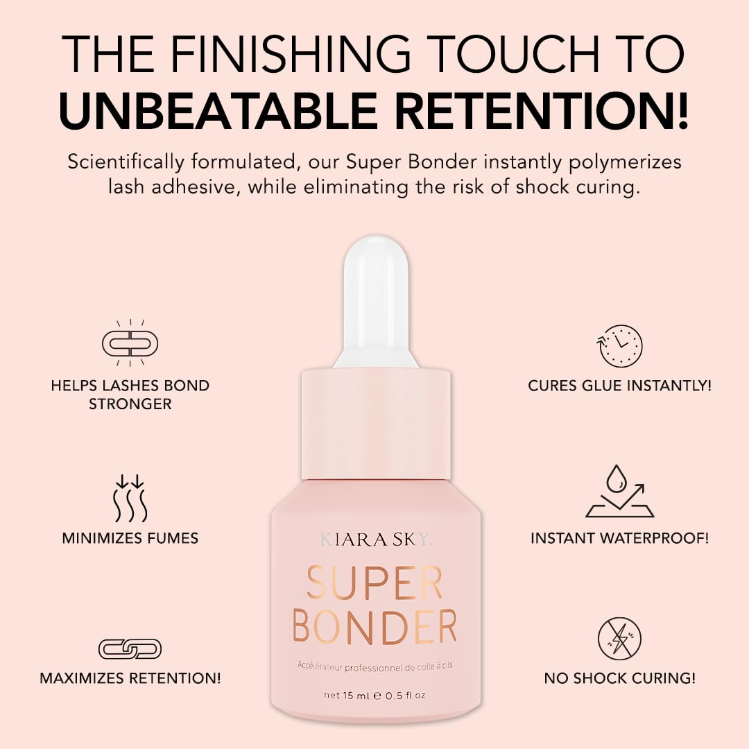 Kiara Sky lash super bonder glue-accelerator enhances drying and bonding