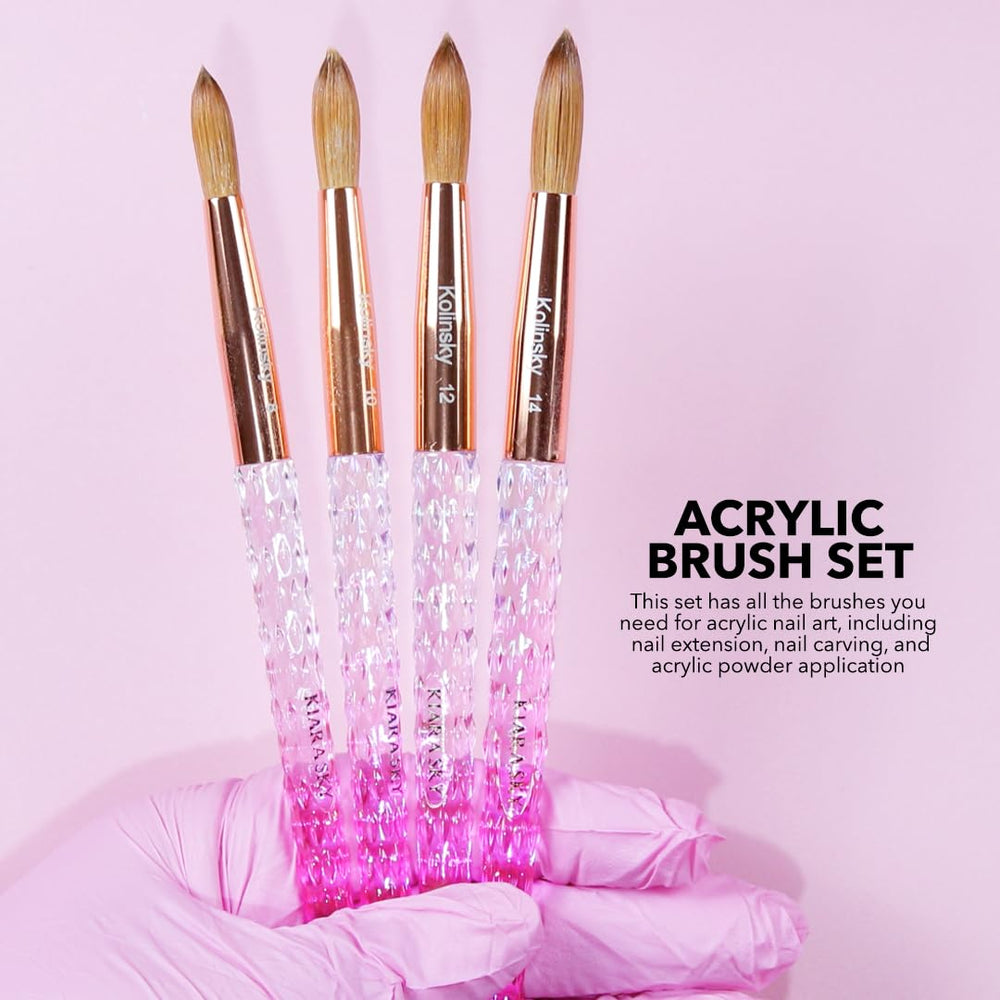 Kiara Sky pure Kolinsky brush offers responsive fibers for precise nail work.