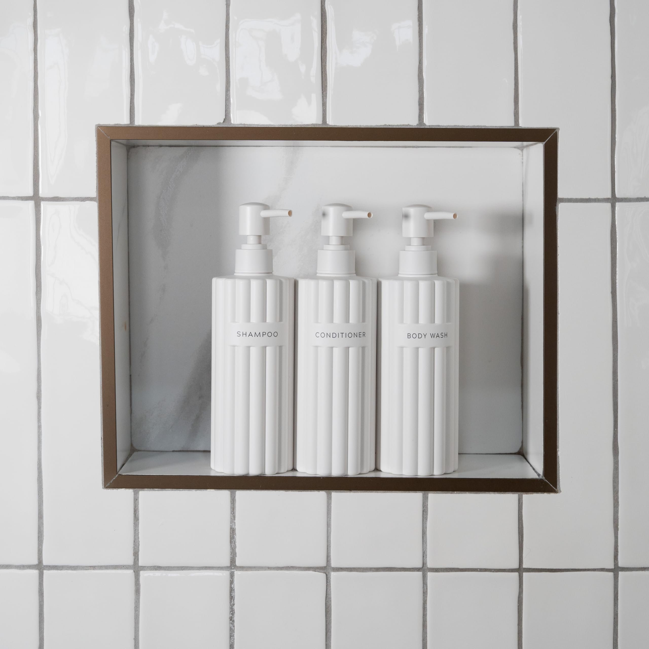 KIBAGA conditioner-dispenser-19oz features tidy labeling for organized bathroom storage